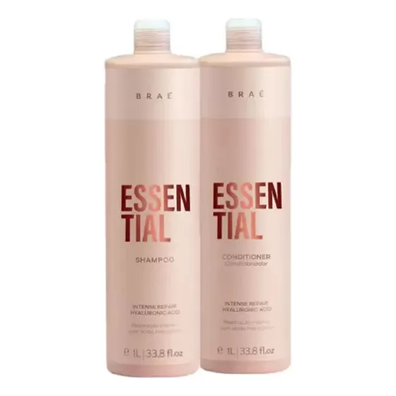 Kit Braé Essential Shampoo 1000ml + Condicionador 1000ml