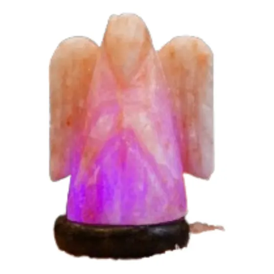 Lampara Sal Rosada Himalaya Angel Usb Con Luz Led 7 Colores