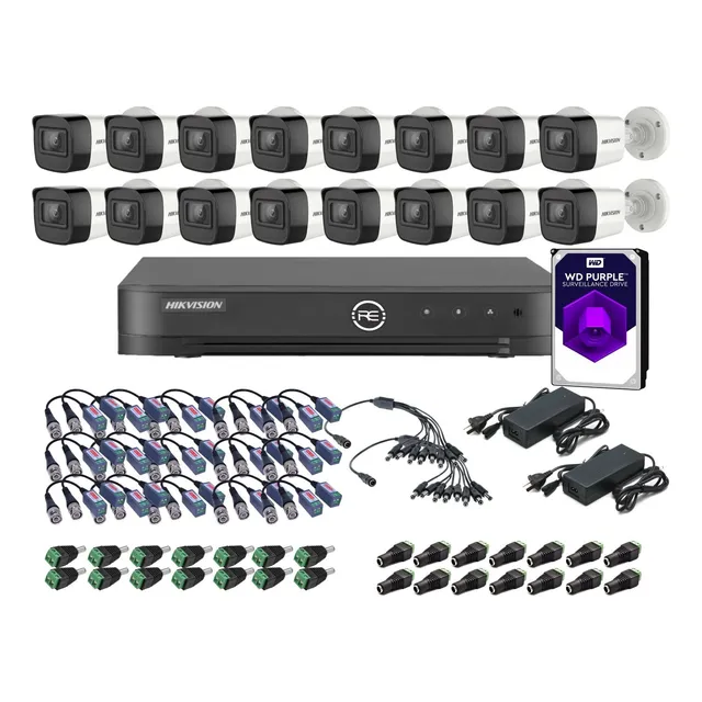 Kit Dvr Hikvision 16 Canales Full Hd 1080p 16 Cámaras Disco