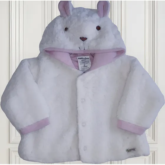 Roupa Bebê Casaco Blusa Infantil Menina Coelhinha Com Touca