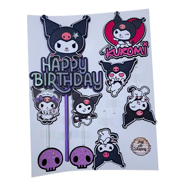 Toppers Kuromi Para Tortas Set De Decoración Para Fiesta