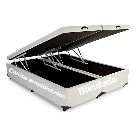 Cama Box Baú Bi-partida King - Blindado Super Reforçada