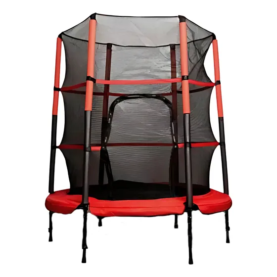 Trampolín Infantil Mini Brincolin Con Valla De Seguridad Lona de salto Negro Cobertor de resortes Rojo