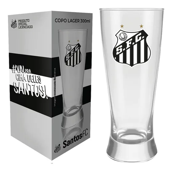 Copo Chopp Do Santos F.c 300 Ml Em Caixa Presente Oficial