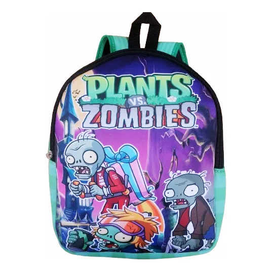 Mochila Kinder Material  Simil  Neoprene Plantas Vs Zombies