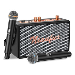 Máquina De Karaoke Niaufux Retro Con 2 Micrófonos Inalámbric Máquina De Karaoke Niaufux Retro Con 2 Micrófonos Inalámbric