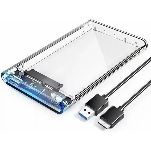 Cofre Case Transparente Para Disco Duro Sata 2.5 Usb 3.0