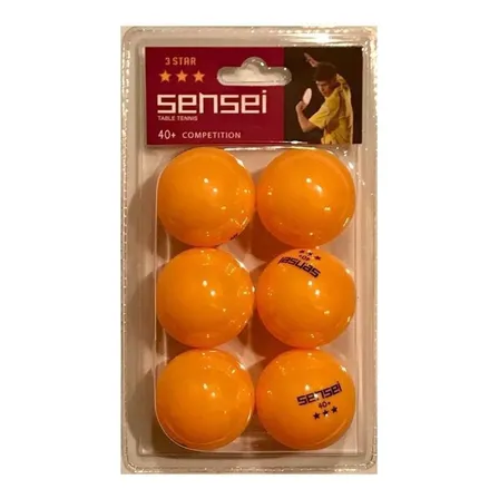 Set 6 Pelotas Ping Pong 3 Estrellas Sensei® - Tenis De Mesa