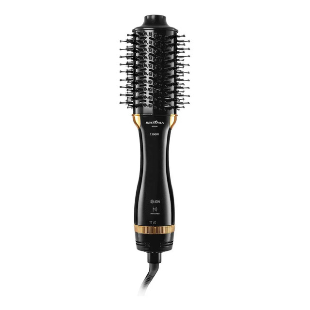Escova Secadora Britânia Nanocerâmica 1300w Infrared Bes24p Bivolt 127/220v