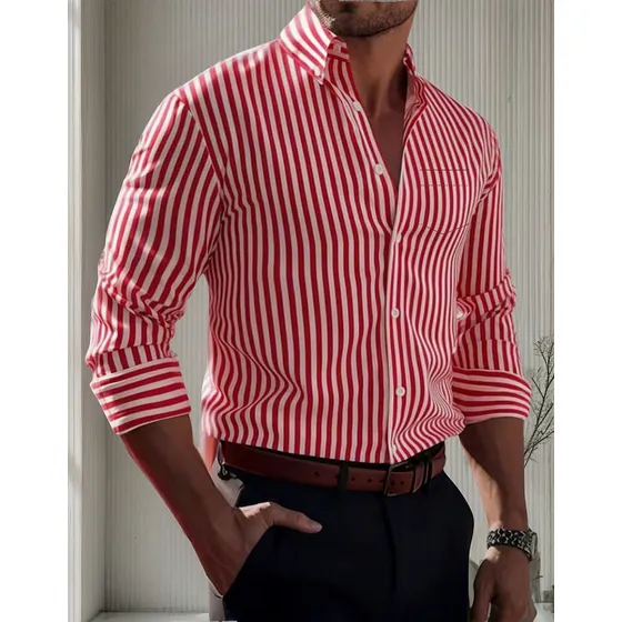 Camisa Formal A Rayas De Hombre