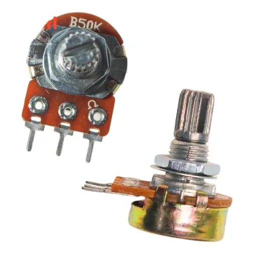 Potenciómetro B500k Doble Canal Eje Largo Para Equipos Diy