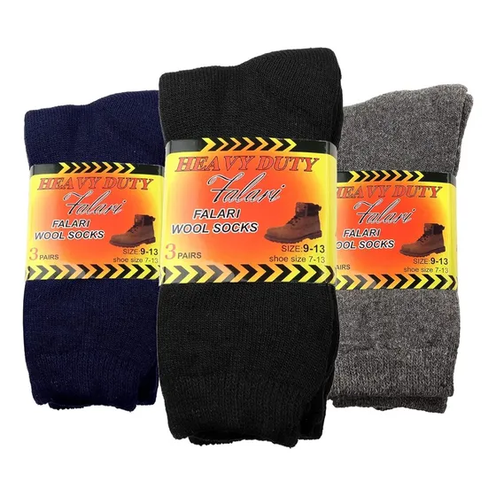 Pack 3 Pares Medias Gruesas Hombre Invierno 39-45 Negro Neutro 39-45