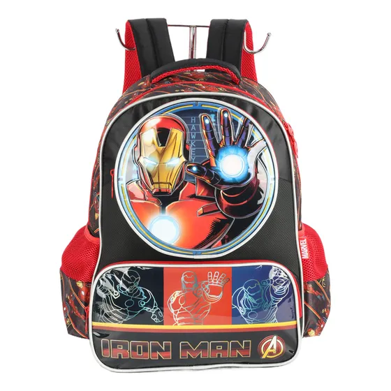 Mochila Infantil Vingadores Avengers Homem De Ferro Com Led Cor Vermelho