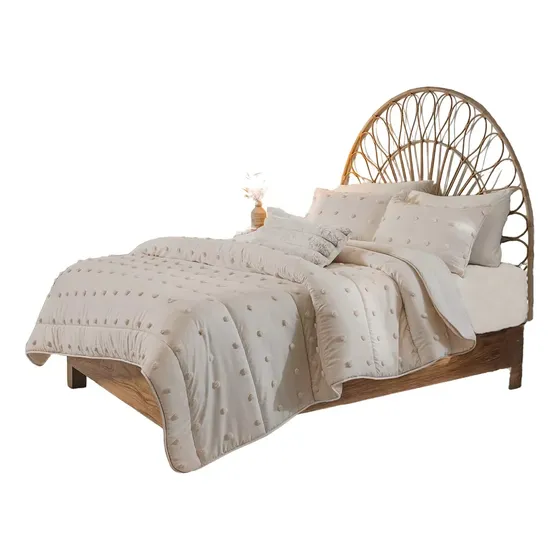 Juego De Edredón Matrimonial Xl Ivory con pompones Vianney