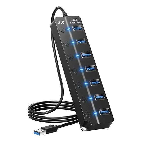 7 Usb Hub Splitter Multi Hub Usb 3.0 Adaptador Usb Vários P