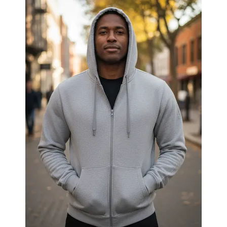 Moletom Ziper Unissex Capuz Bolso Casaco Blusa De Frio