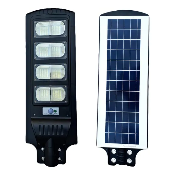 Lampara Solar Led 160w Suburbana Para El Alumbrado Publico Color Negro
