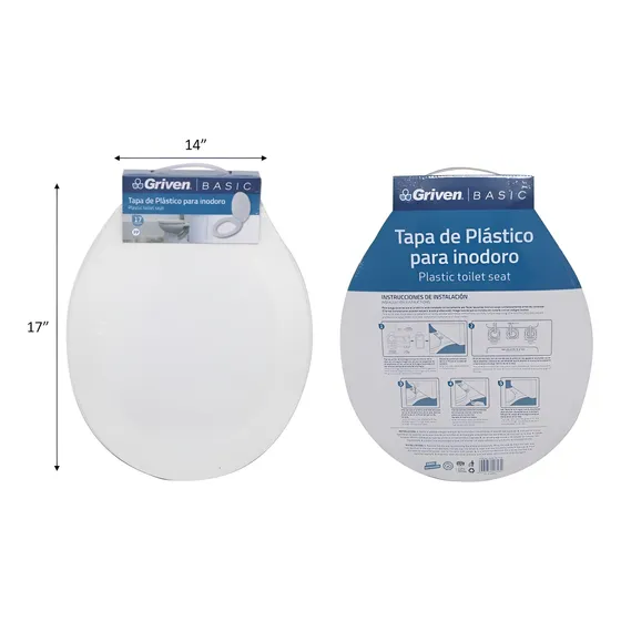 Tapa Asiento De Inodoro Sanitario Redondo Blanco Plastico 17