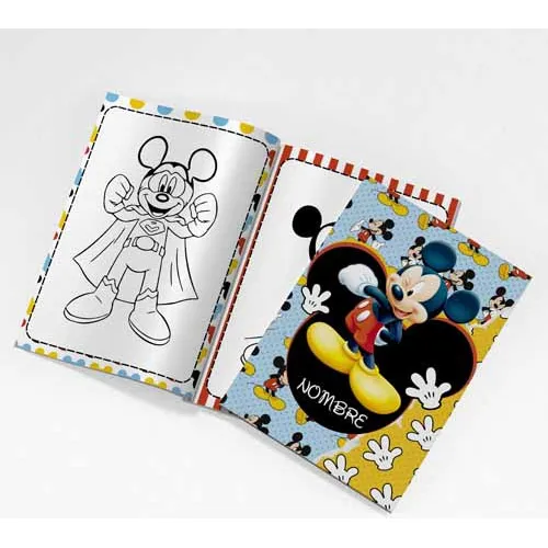 Libritos Personalizados Colorear Y Pintar Cumpleaños X10 Mickey Mouse