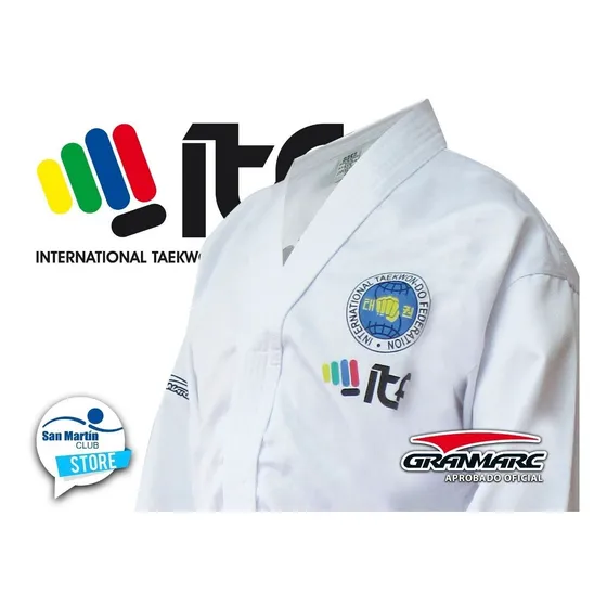 Traje Uniforme Dobok Taekwondo Itf Granmarc Ofic Los Mejores Blanco Itf Logo N'uevo Ribstop Talle 6
