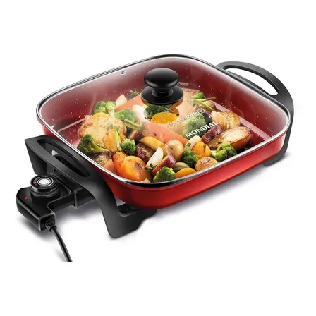 Panela Elétrica PE-49-RC MultiCook 1200W de Potência Red Ceramic Mondial