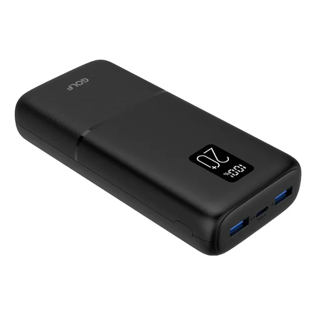 Bateria Portatil 20.000mah Pd+qc 22.5w Golf P20-lcdpd Negro