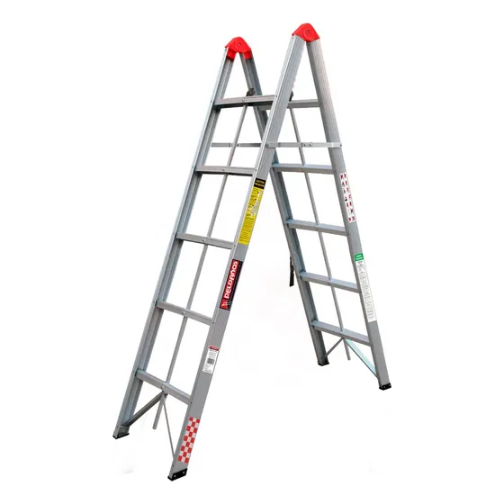 Escalera Tijera Acordeon De Aluminio 5 Escalones Peldaños Rojo