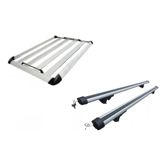Parrilla Techo Portaequipaje Con Barras De Llave Aluminio 