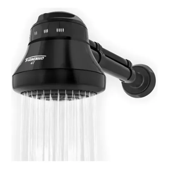 Chuveiro Elétrico Ducha Fame Preto Braço Cano 4t 220v 110v