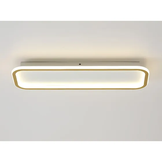 Lustre Plafon Retangular Minimalista Led Com Controle 80 Cm