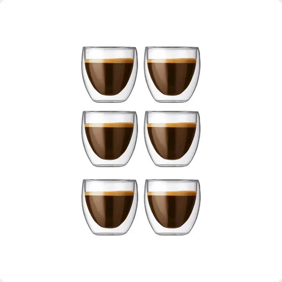 Taza Borosilicato 150 Ml Set De 6 Unidades Café Té