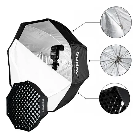 Softbox Universal 80cm Godox Grid Tipo Sombrinha Estúdio 127/220v