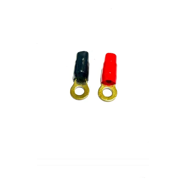 100 Terminales De Ojo Calibre 4 Rojo Y Negro Krack Ktr4g