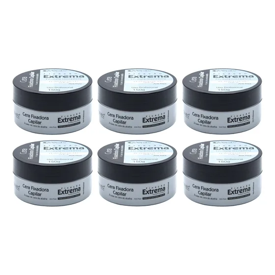 Kit Mirras 6 Pçs Cera Fixadora Capilar Mirras Extrema 150 G