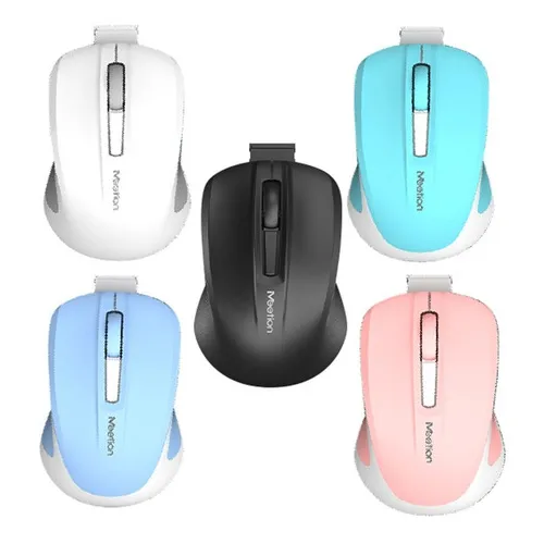 Mouse Inalámbrico Minigo 2.4g Meetion Bateria Incorporada Color Blanco