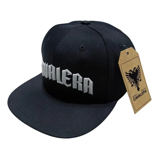 Bone Cavalera Cava Embroide Preto Unissex Aba Reta Ajustavel