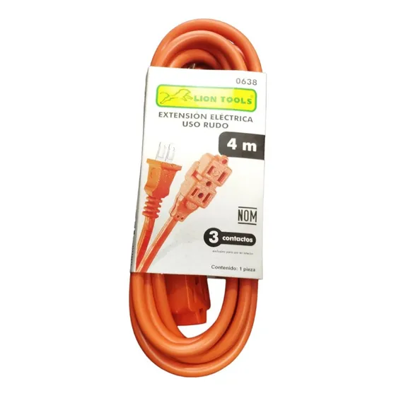 Extensión Eléctrica Uso Rudo 4 Metros Calibre 16 Lion Tools
