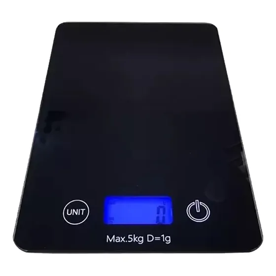 Balanza Pesa Digital Gramera De Cocina Vidrio Slim 5 Kilos