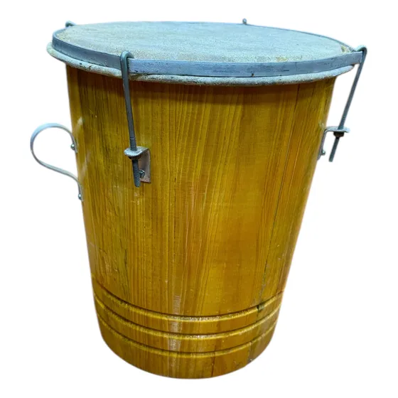 Tambor De Percusión De Madera Pino Y Parche De Cuero