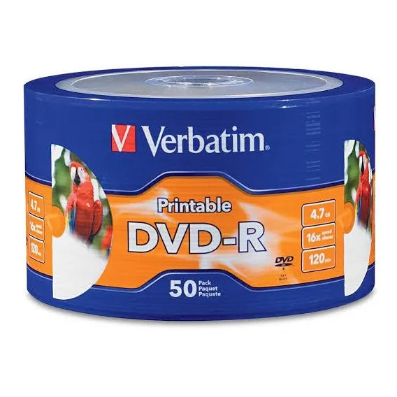600 Dvd-r Verbatim Imprimible 4.7 Gb 16x Full Face