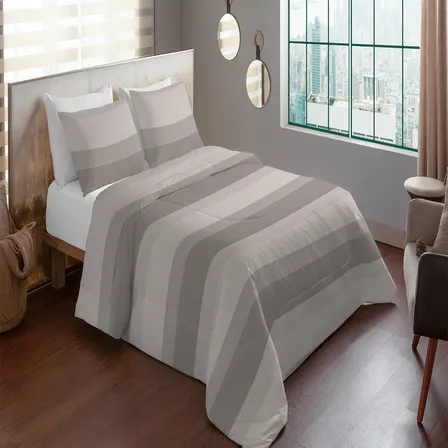 Jogo De Cama Super Cotton Camesa 3 Pçs Solteiro Zephyr Listras