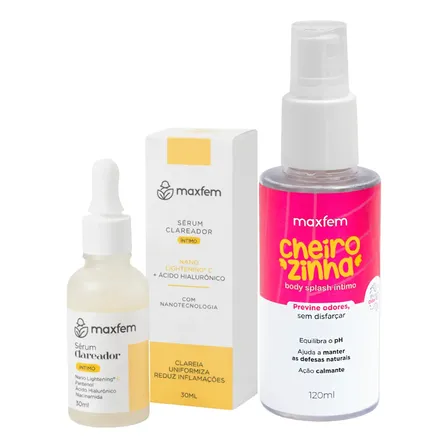 Kit Maxfem Sérum Clareador + Body Splash Feminino Íntimo