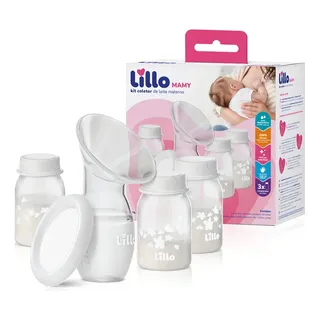 Bomba Coletora De Leite Materno Com 3 Frascos 120ml - Lillo Bomba Coletora De Leite Materno Com 3 Frascos 120ml - Lillo