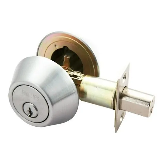 Cerradura Philips 260p26db Cerrojo Seguridad + 3 Llaves Chapa Puerta Manual Color Plateado