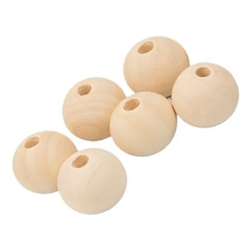 Cuentas De Madera Natural Manualidades Diámetro 2.5 Cm Largo 2.5 Cm