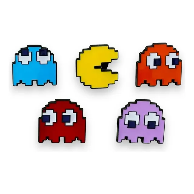 Broches Pines Pins Prendedor Pack 5 Pac Man Retro