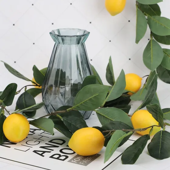 Kuppn Guirnalda Artificial Limon Fruta Amarillo Falso Hoja