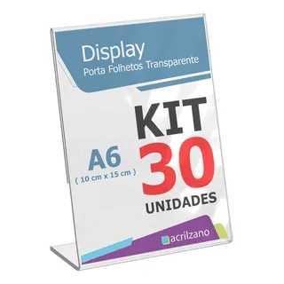 Display AcrĂlico A6 L 10x15 Papel Banner Para Caixa 30un Display AcrĂlico A6 L 10x15 Papel Banner Para Caixa 30un