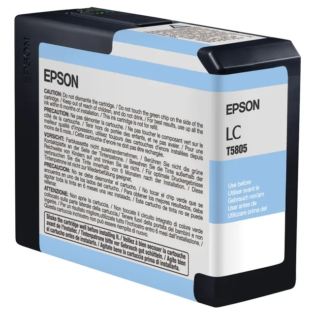 Cartucho De Tinta Epson T580500 Cian Claro 80ml 1 Pieza
