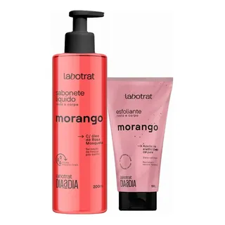 Kit Sabonete Líquido 190ml E Esfoliante Morango Labotrat 150